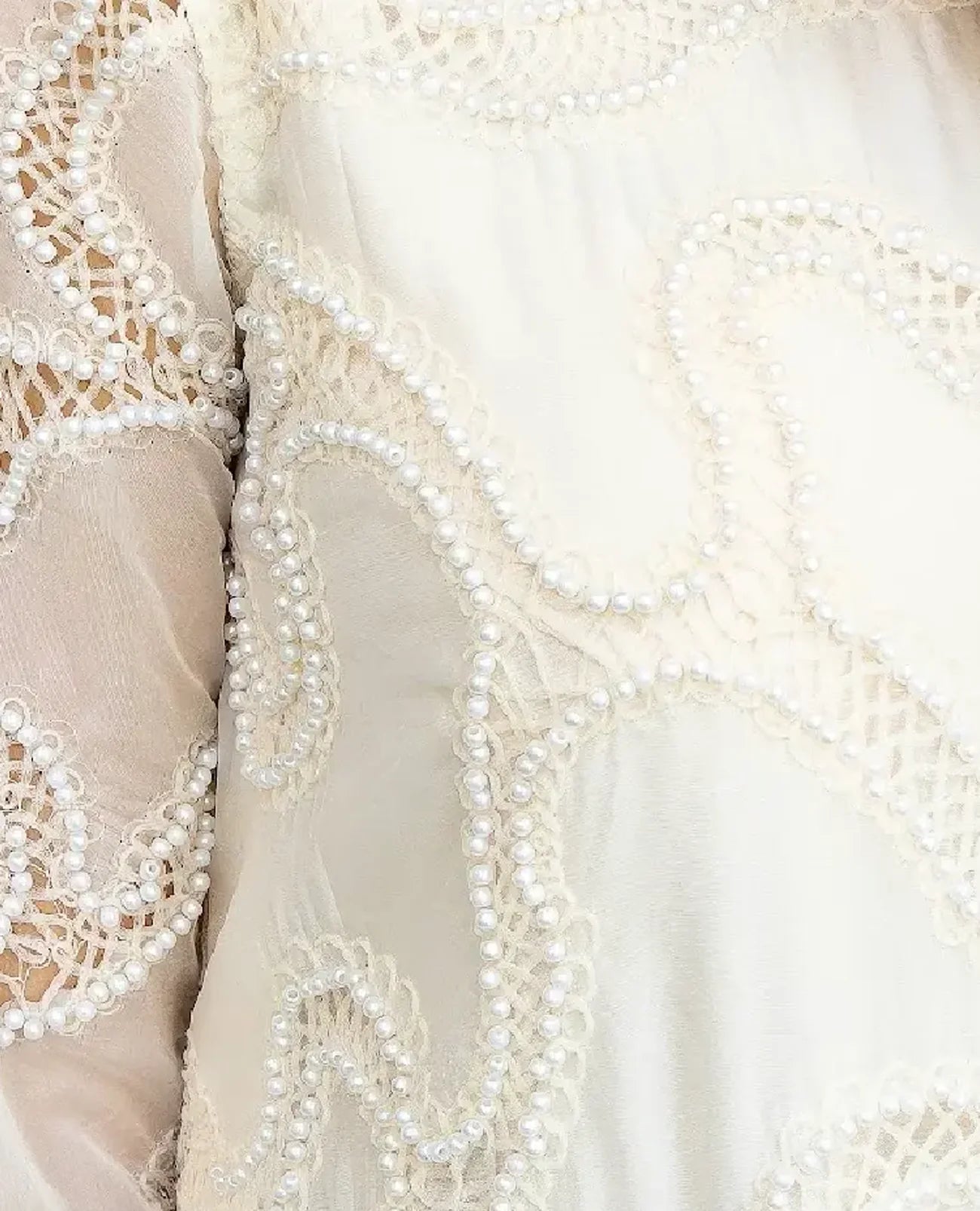 Pearl Lace Cascade Dress