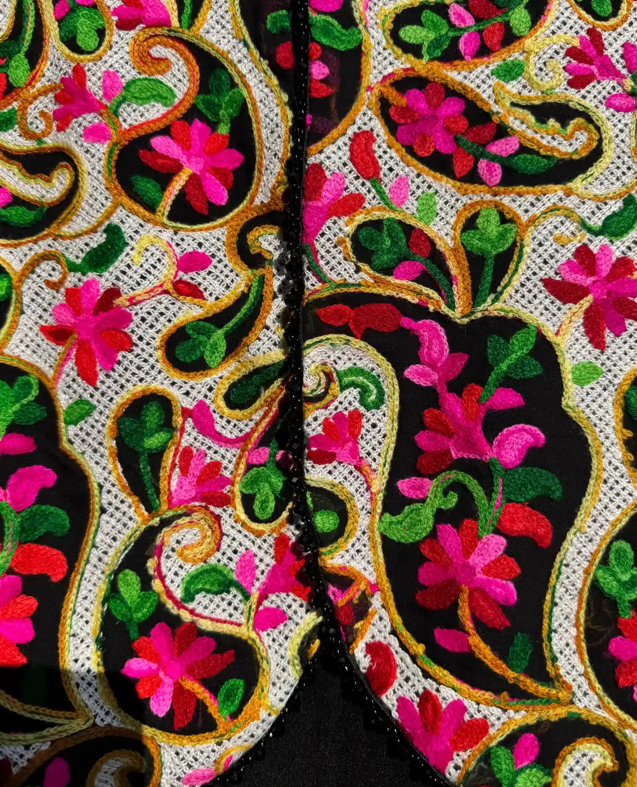 Black Garden Dress with Mosaic Floral Jacket