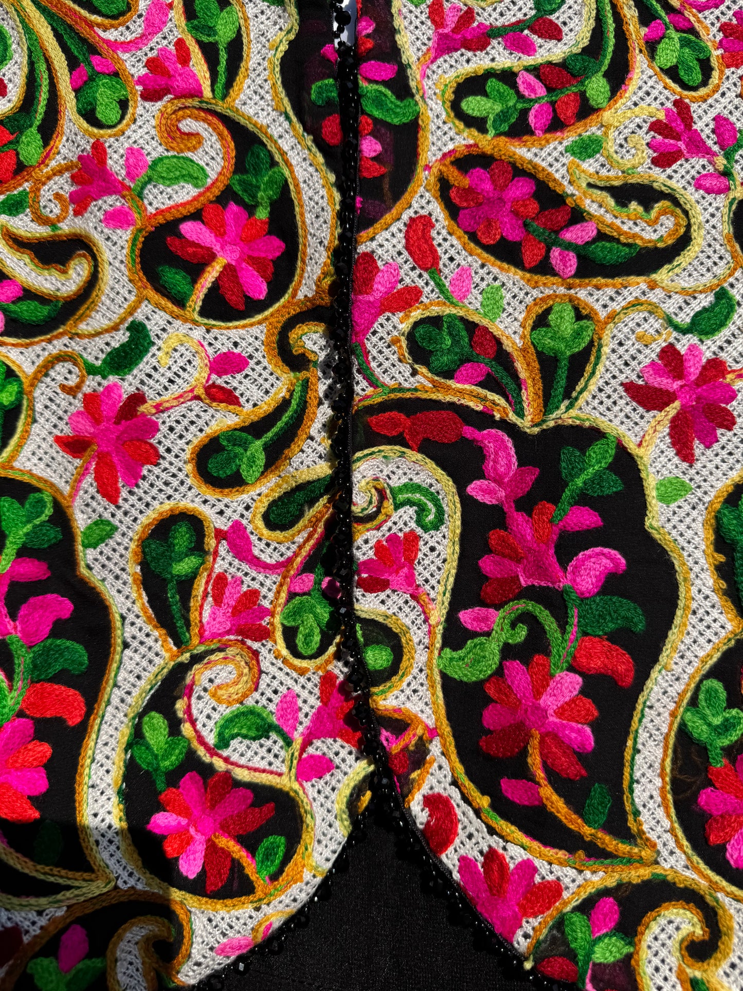 Black Garden Dress with Mosaic Floral Jacket