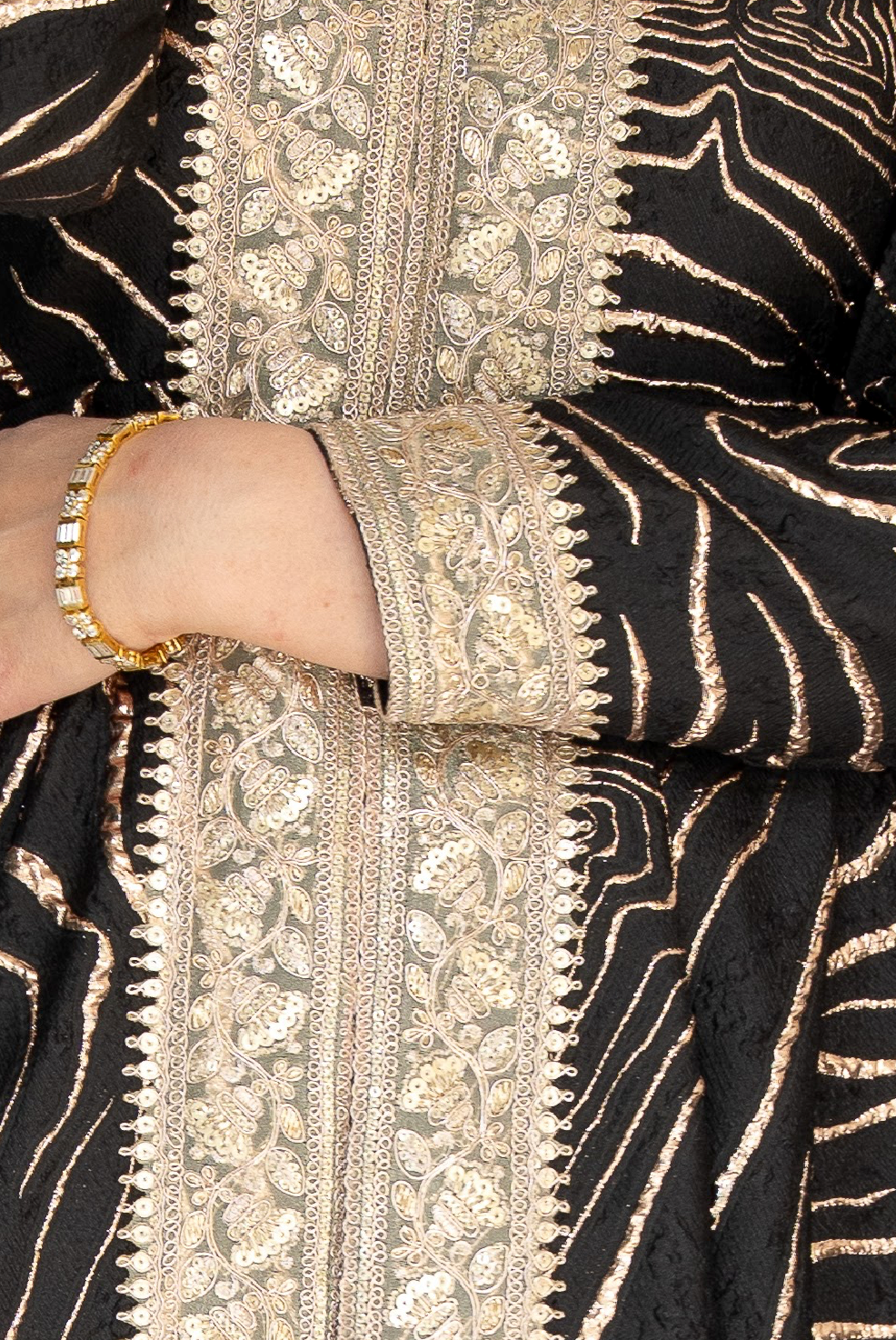 Shadow Gold Regal Embroidered Gown