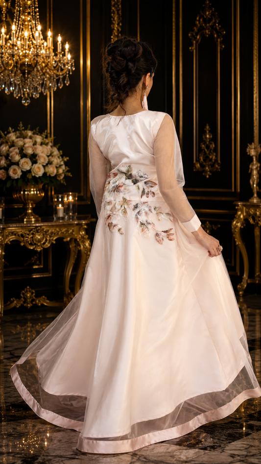 Blush Petal Embellished Luxe Gown