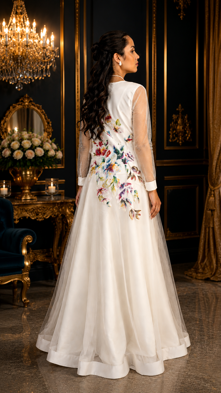 Ethereal Bloom Embellished Luxe Gown