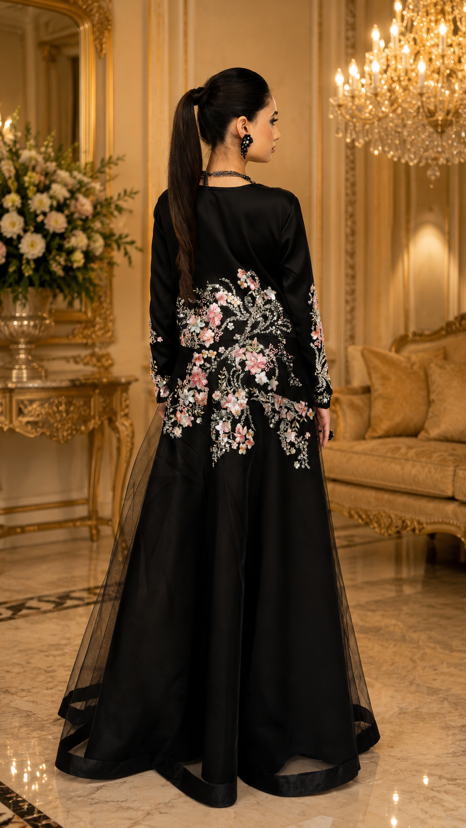 Dusk Petal Flare Gown