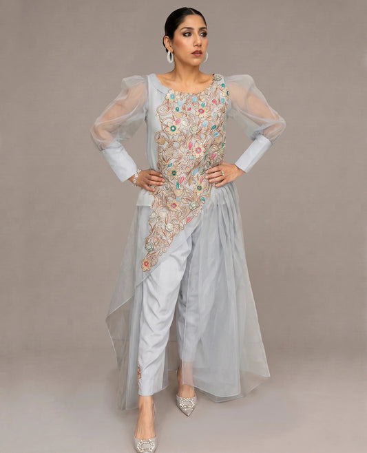 Steel Bloom Floral Couture Set (2 Piece)