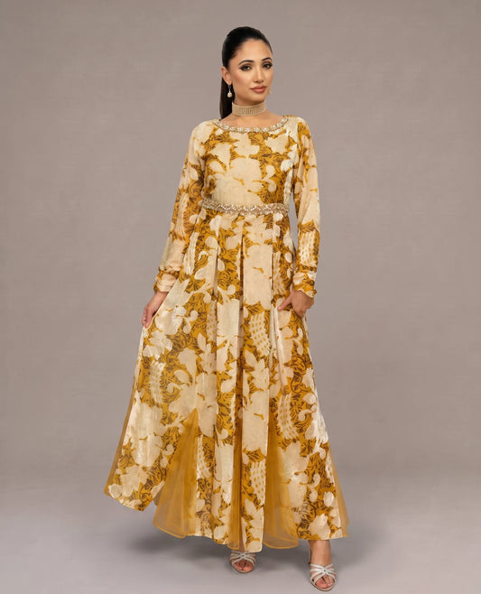 Honeyed Box Pleated Dress