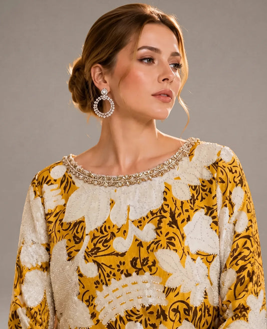 Saffron Gown with Culotte