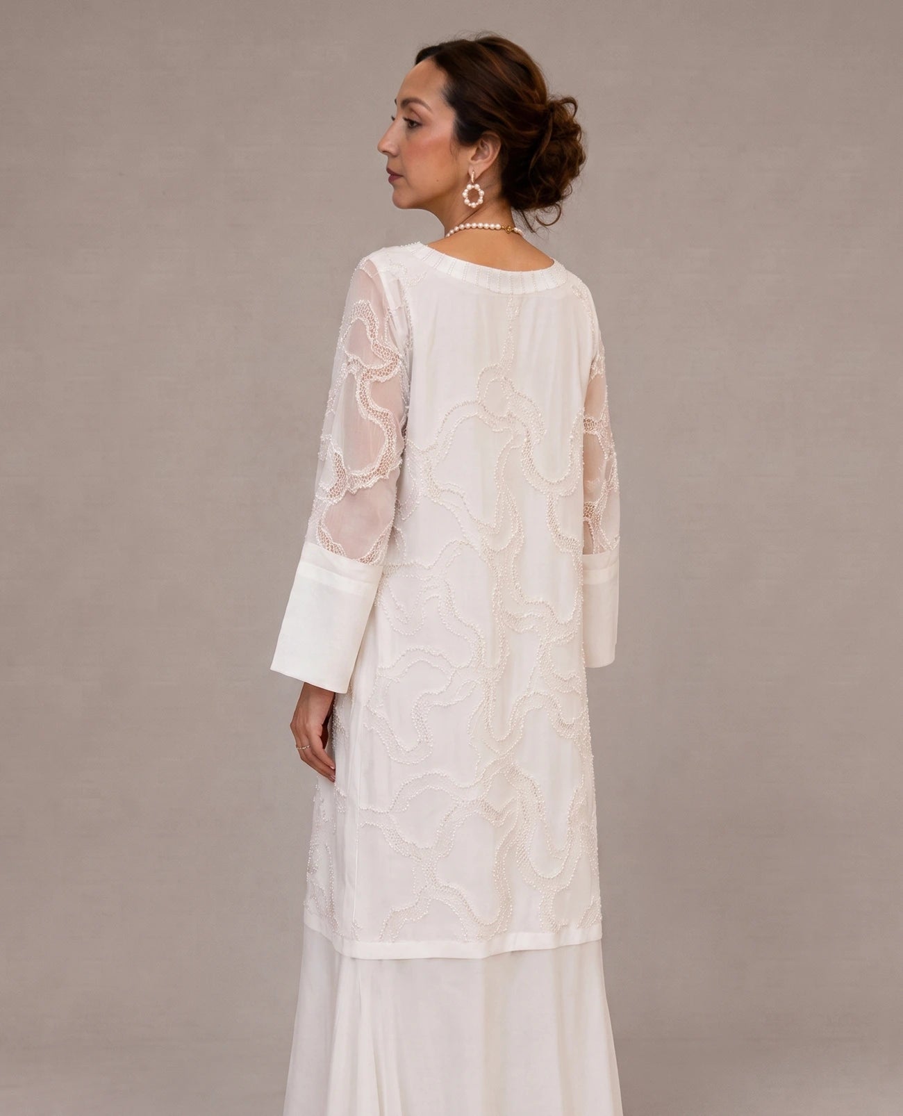 Pearl Lace Cascade Dress