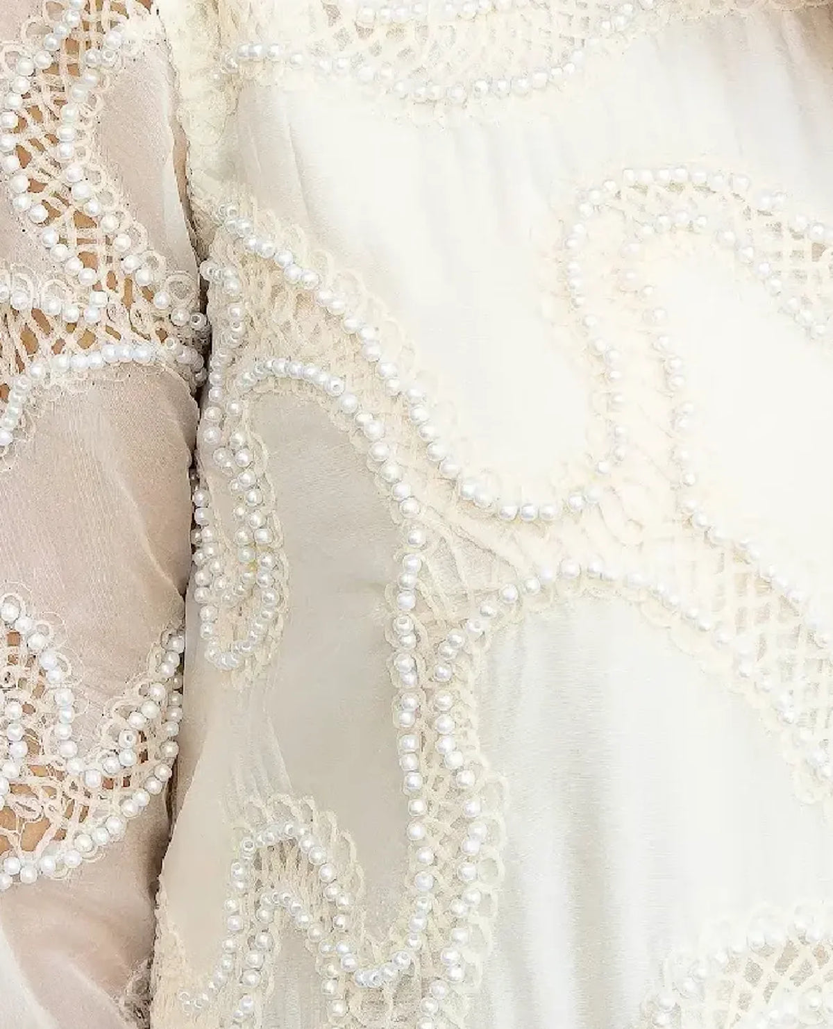 Pearl Lace Cascade Dress