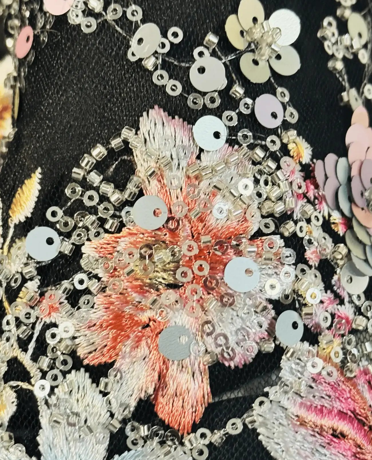Black Floral Fishtail Jacket Gown