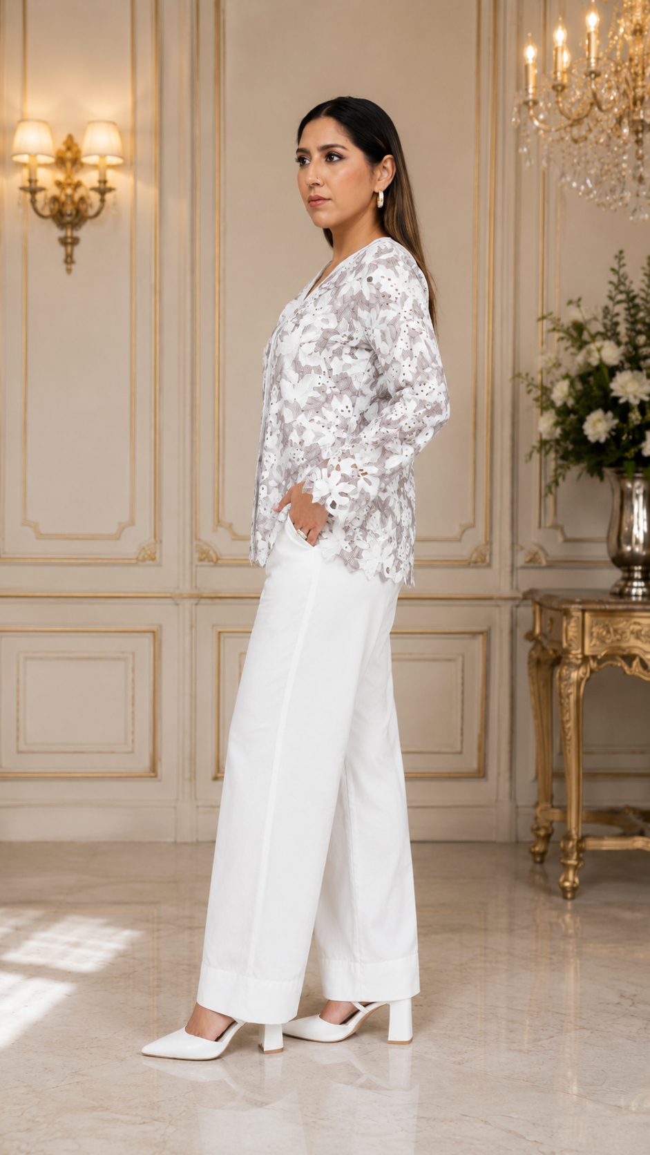 Silhouette Summer Lace Jumpsuit Set (2 Piece)