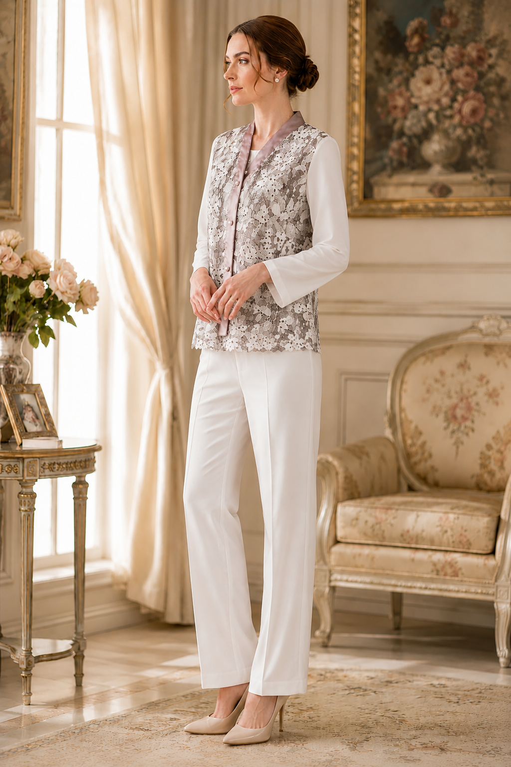 Silhouette Summer Lace Jumpsuit Sleeveless (2 piece)