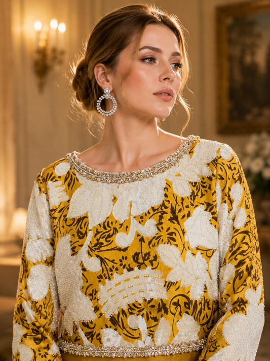 Saffron Gown with Culotte
