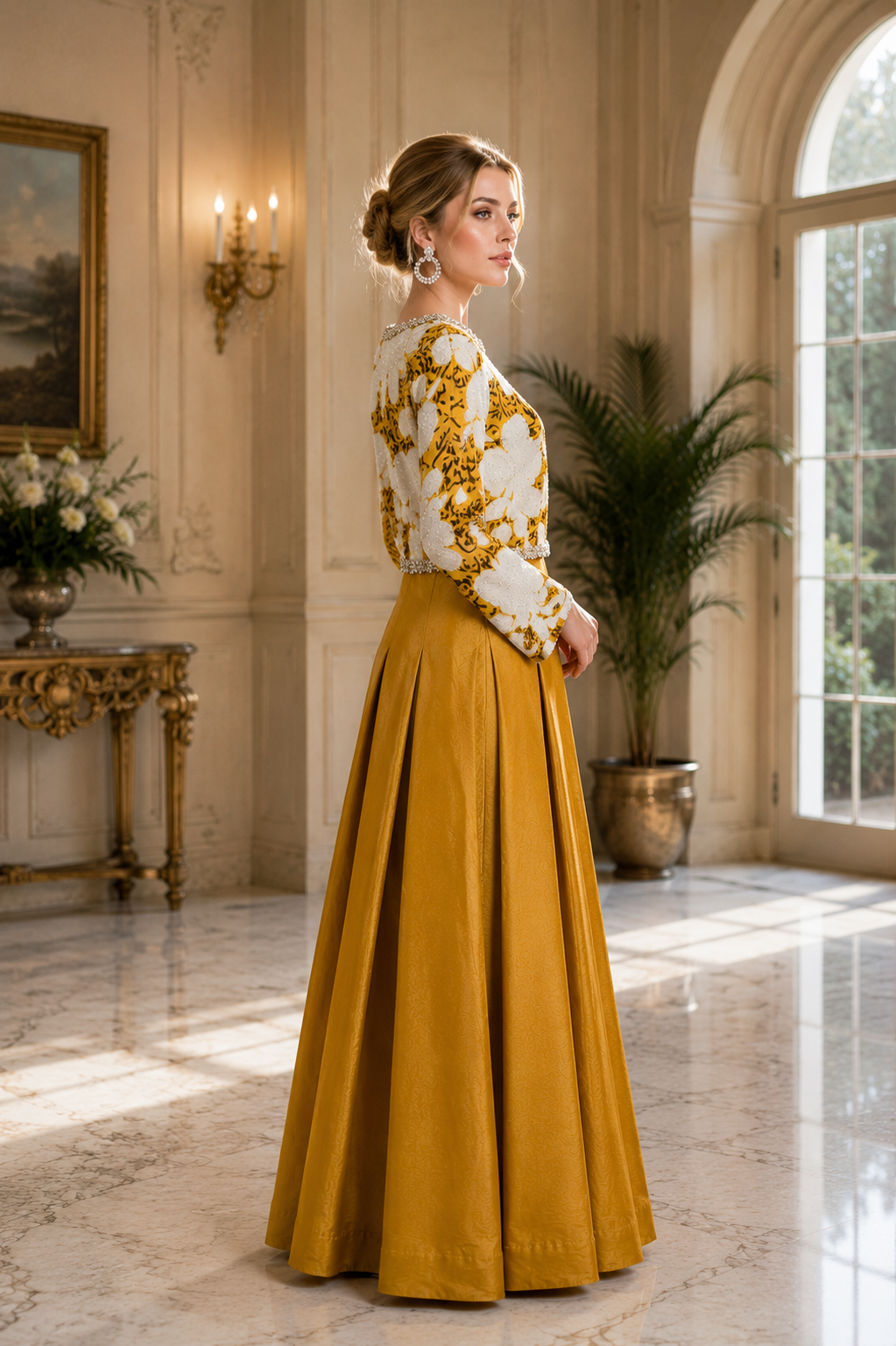 Saffron Gown with Culotte