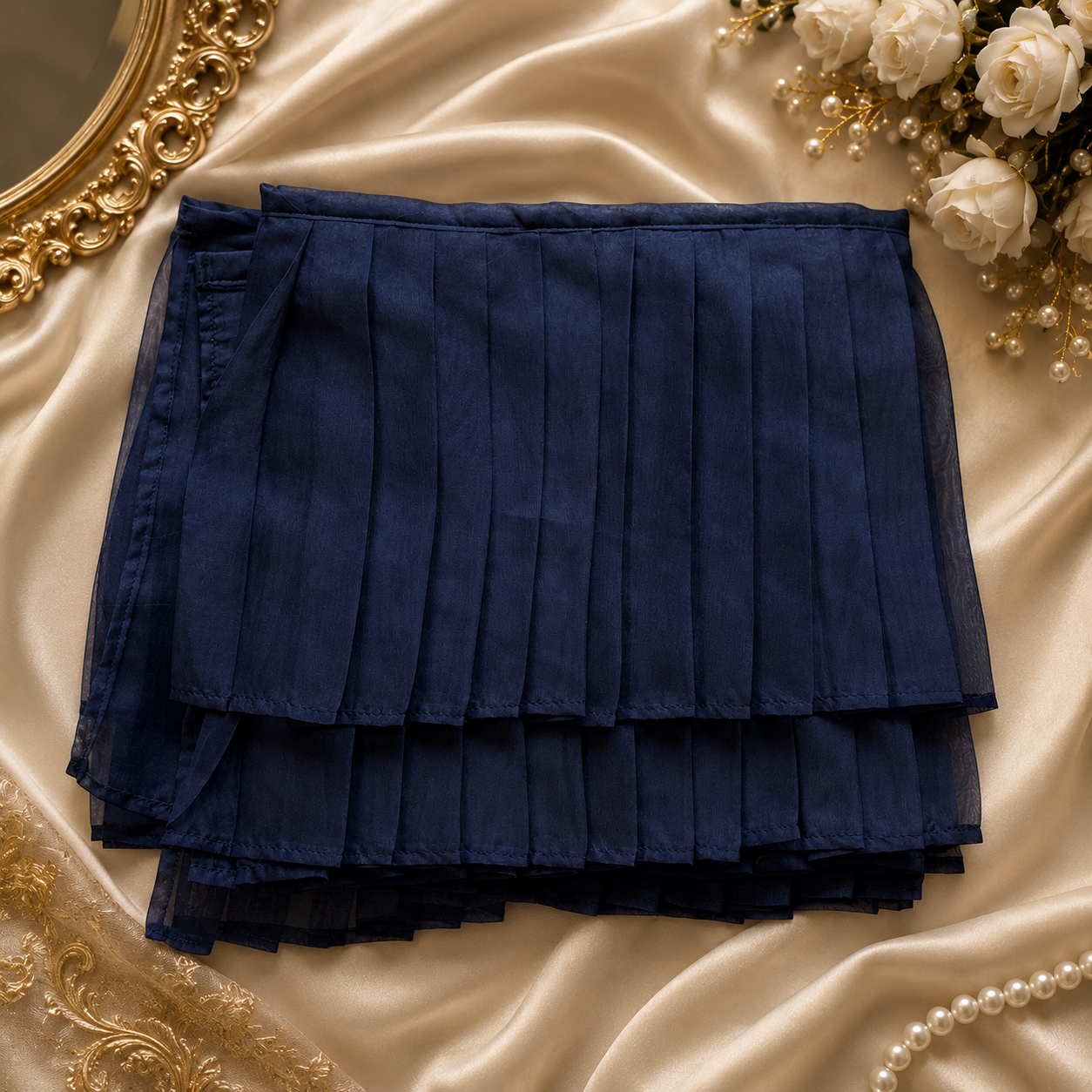 Pleated Organza Scarf