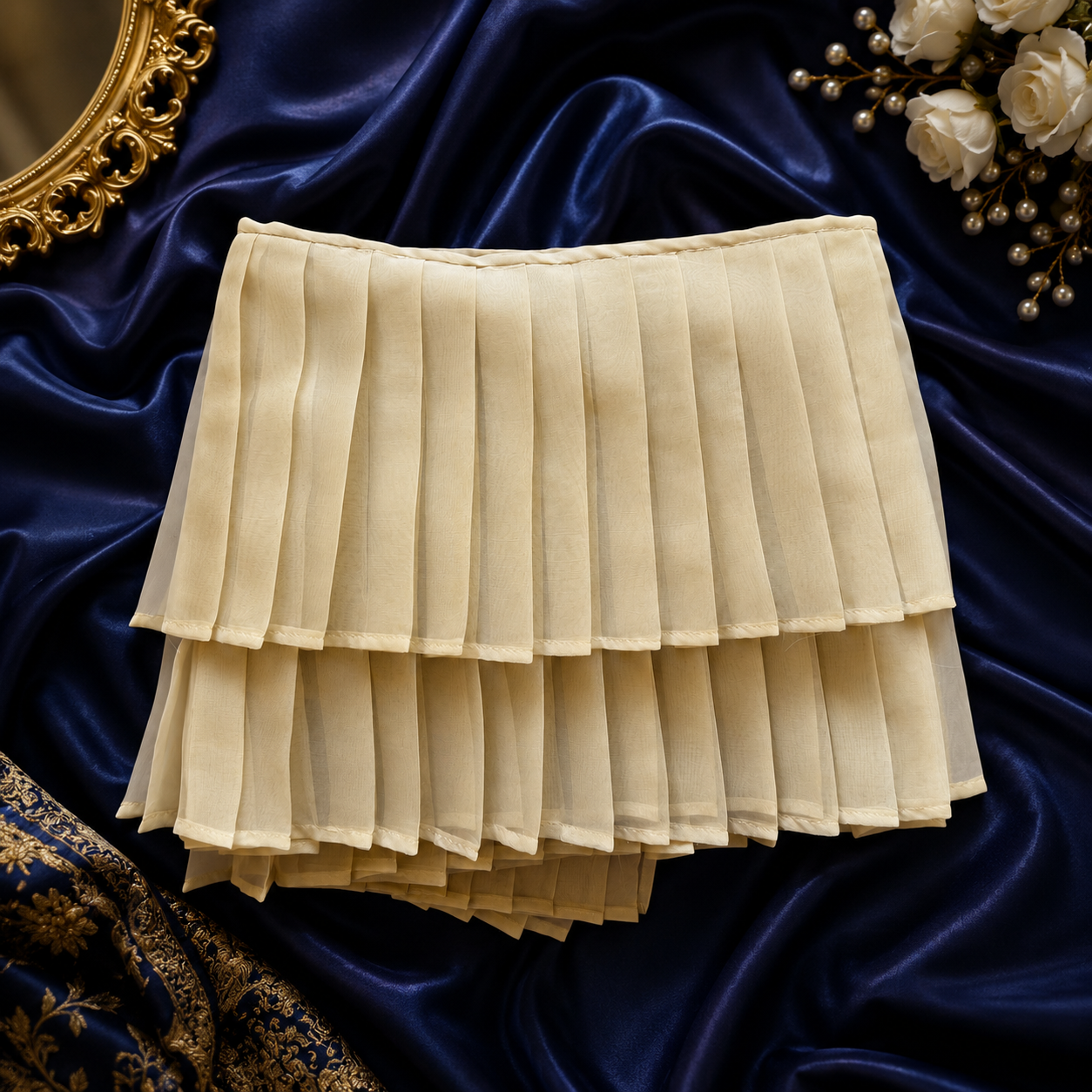 Pleated Organza Scarf