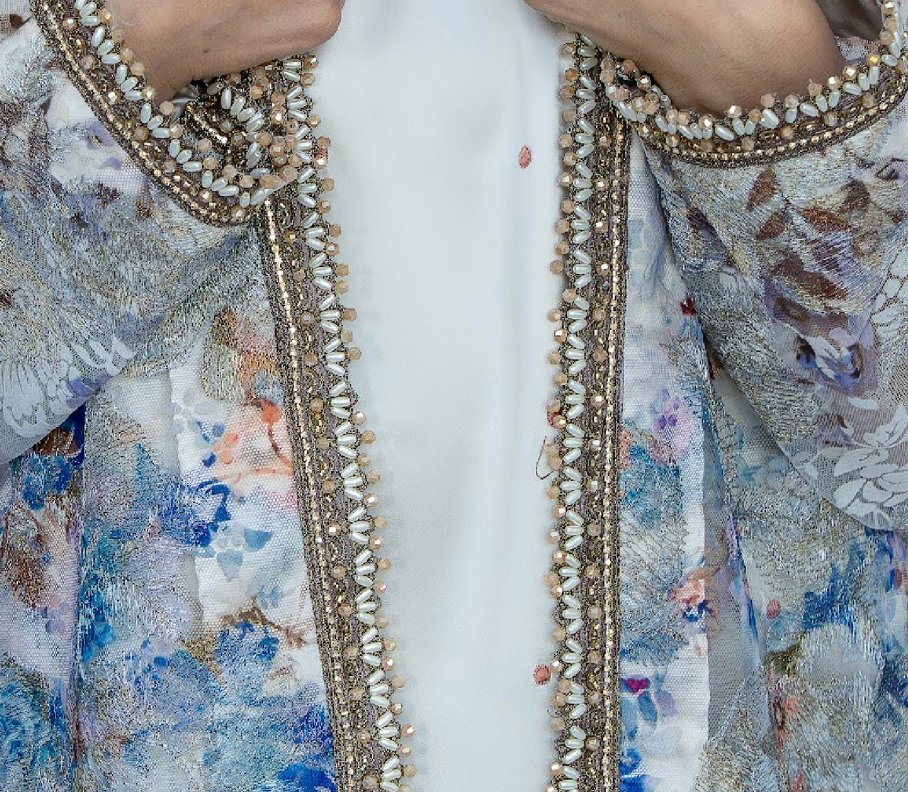 Ivory Blossom Embellished Jacket Ensemble