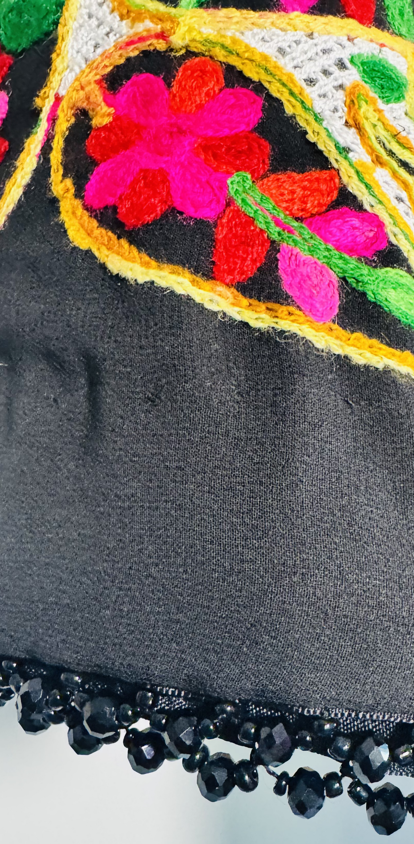 Black Garden Dress with Mosaic Floral Jacket