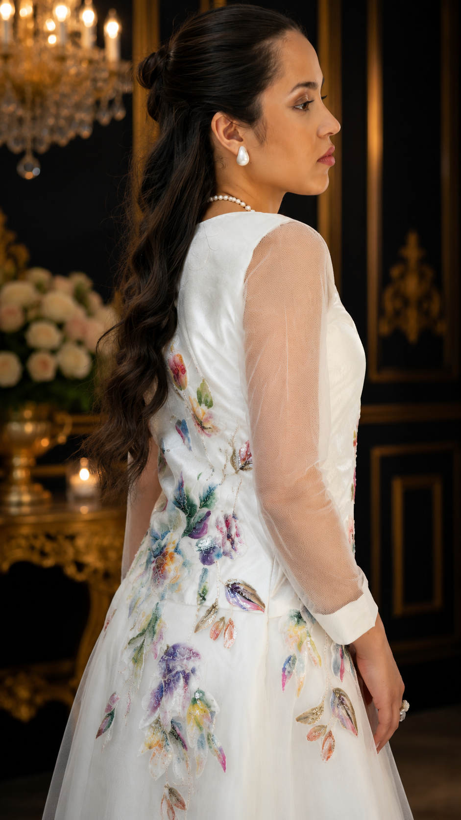 Ethereal Bloom Embellished Luxe Gown