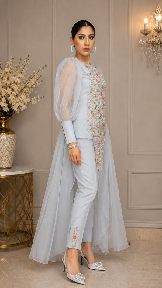 Steel Bloom Floral Couture Set (2 Piece)