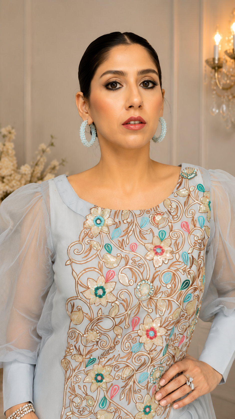 Steel Bloom Floral Couture Set (2 Piece)