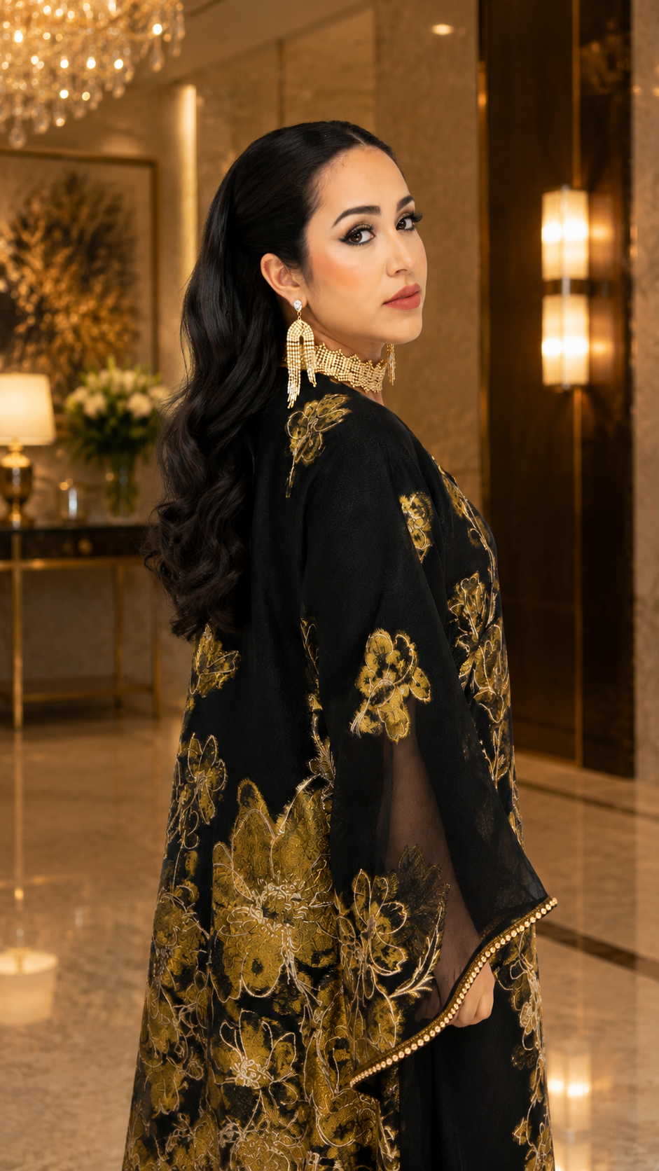 Midnight Gold Aura Dress