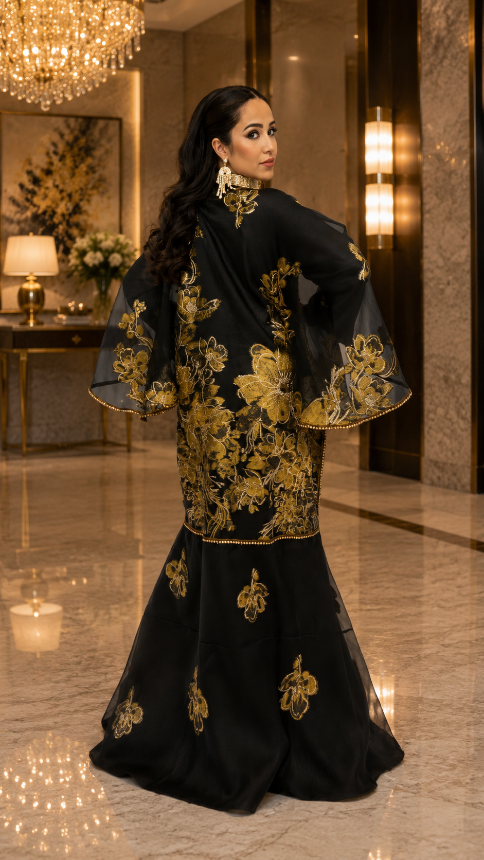 Midnight Gold Aura Dress