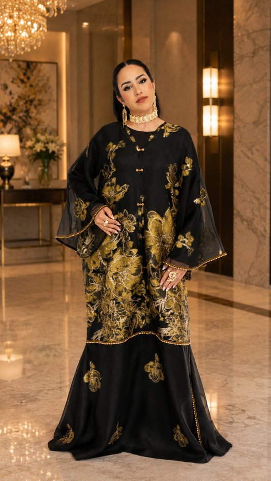 Midnight Gold Aura Dress