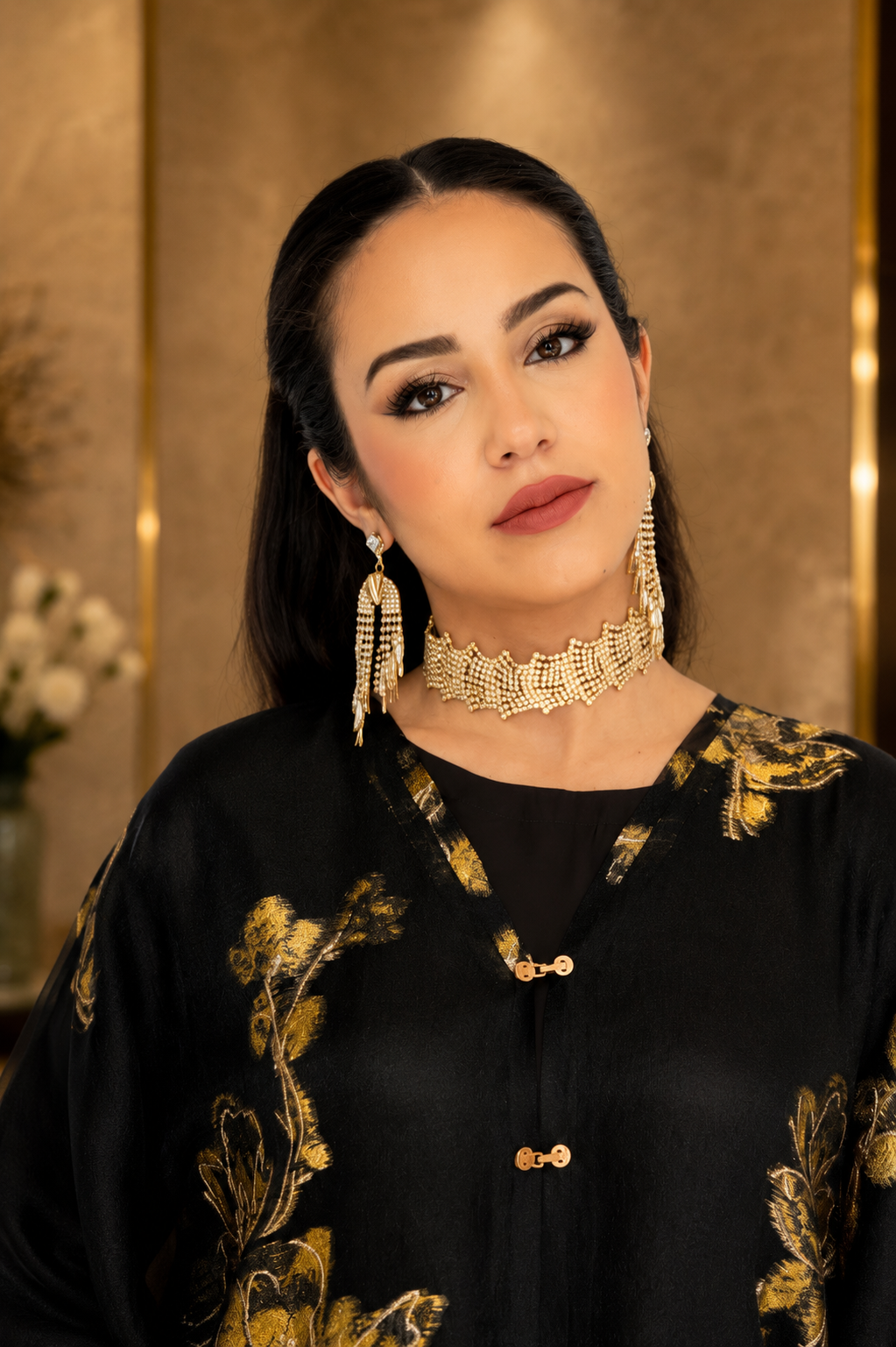 Midnight Gold Aura Dress