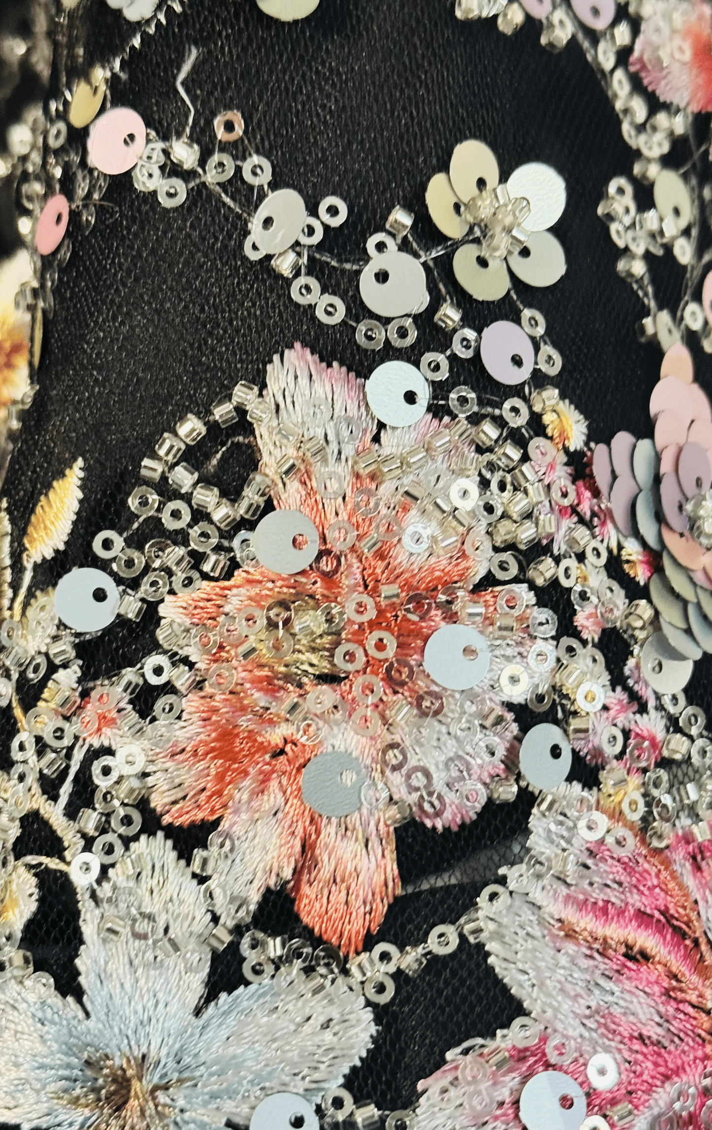 Black Floral Fishtail Jacket Gown